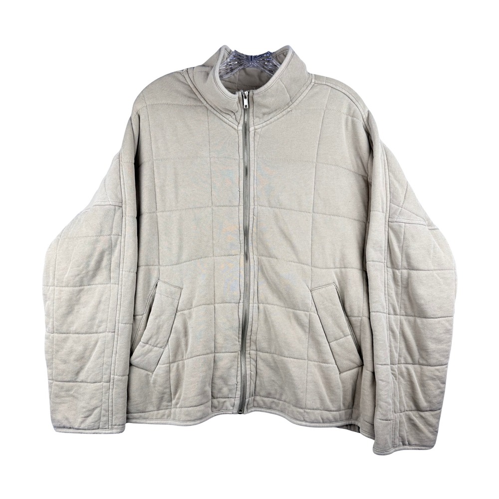 Angel Kiss Los Angeles Tan Quilted Full Zip Jacket Womens Large